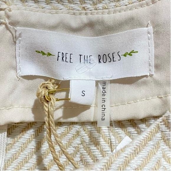 NWT FREE THE ROSES Anthro Herringbone Tweed Fringe Hem A-Line Mini Dress Boho - Picture 14 of 16